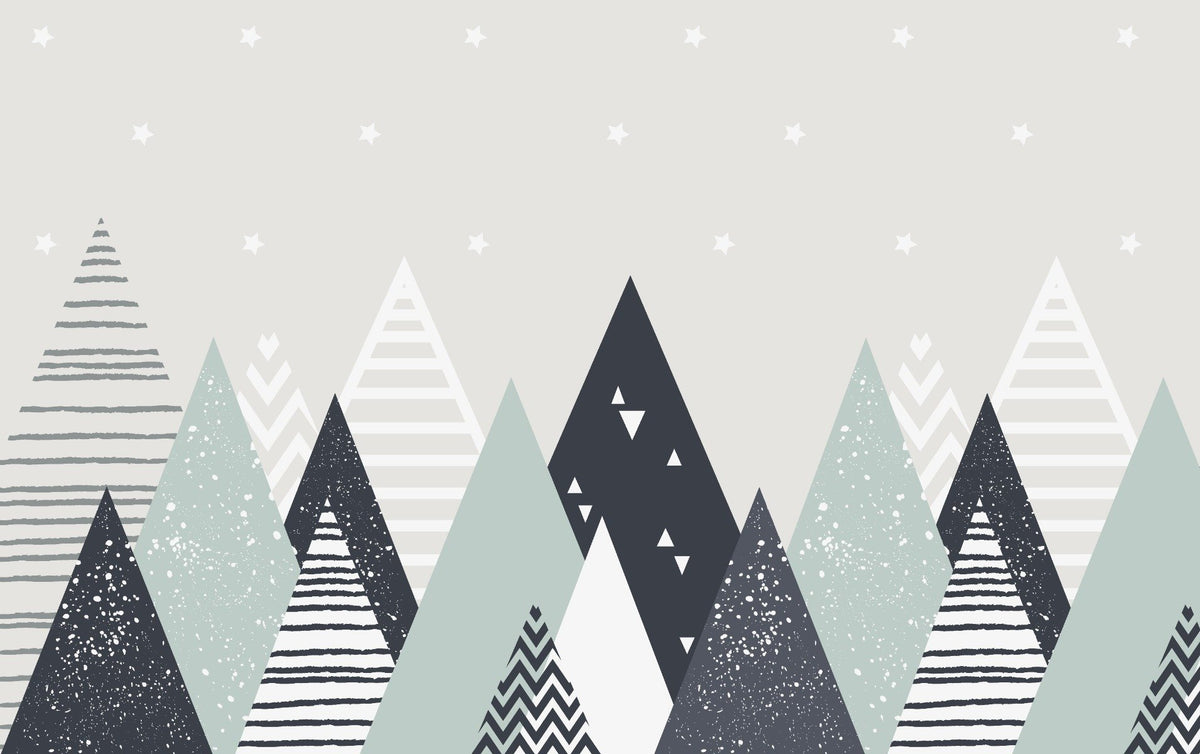 Kids Room Geometric Mountain Wallpaper Murals in your room — zoomed