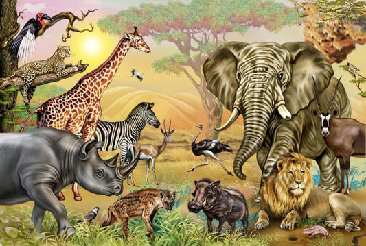 African Savannah Animals Wallpaper Mural