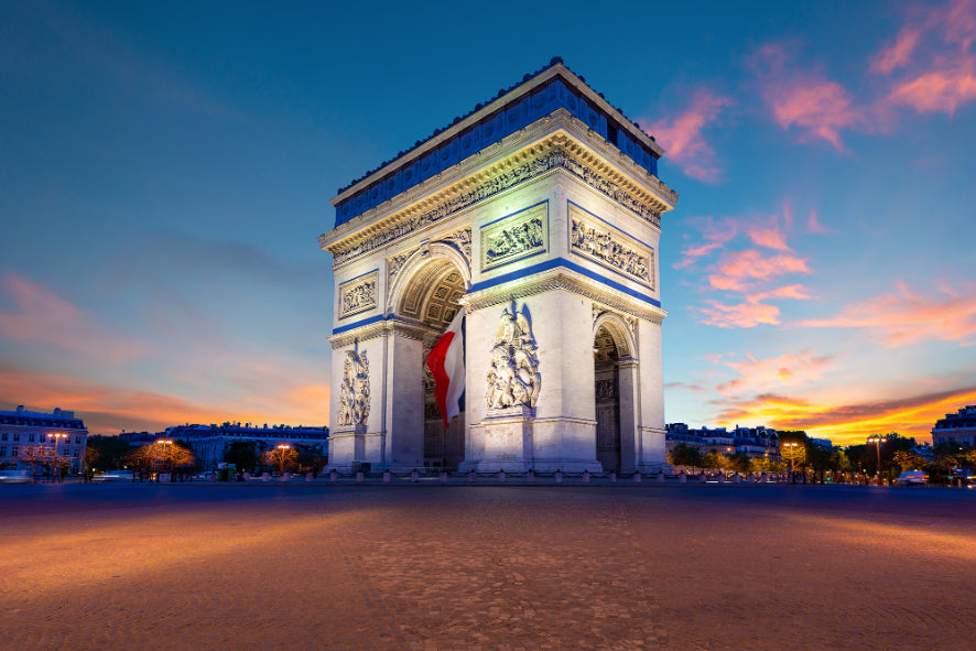 Arc De Triomphe De Paris Night Wallpaper Mural