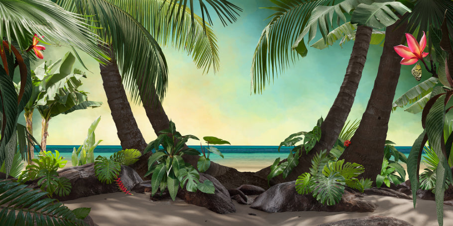 Beach Lagoon View Wallpaper Mural in your room