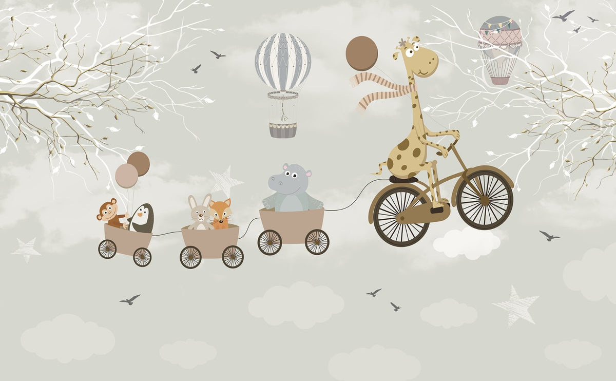 Cycling in the Sky Wallpaper Murals for Walls in your room — zoomed