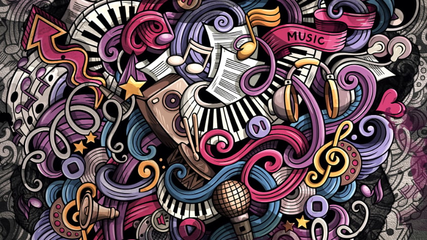 Musical Doodles Art Wallpaper Murals in your room