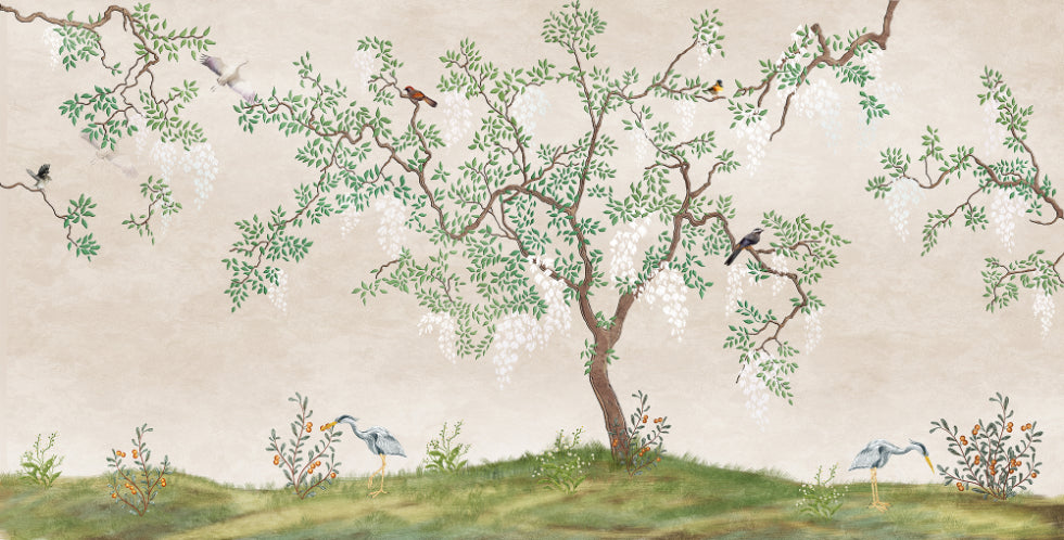 Japanese Garden Birds Wallpaper Murals in your room