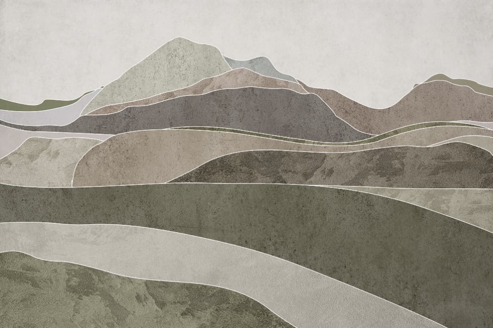 Brown Wavy Hills Wallpaper Murals in your room — zoomed