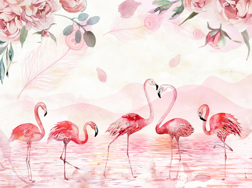 Flamingo Peel and Stick Wallpaper in your room