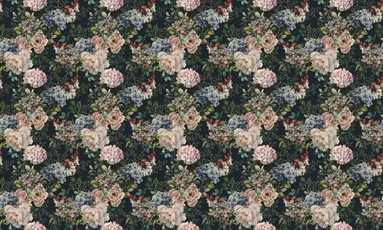 Dark Watercolor Seamless Floral Wallpaper For Walls in your room — zoomed