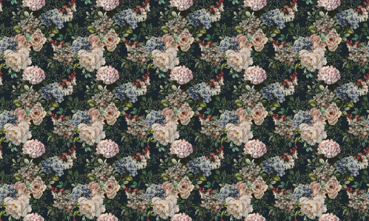 Dark Watercolor Seamless Floral Wallpaper For Walls