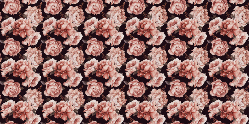 Brown Watercolor Flower Pattern Wallpaper in your room — zoomed