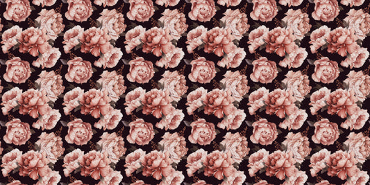 Brown Watercolor Flower Pattern Wallpaper