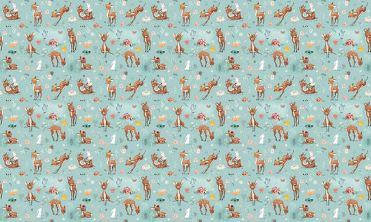 Little Deer and Hare Kids Room Wallpaper