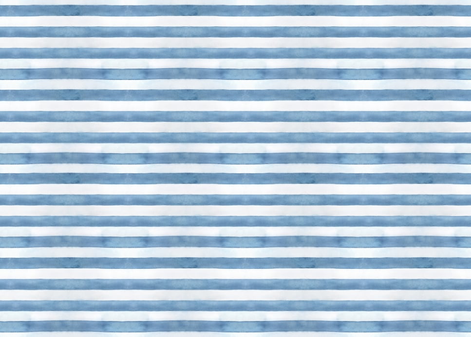 Blue White Watercolor Strips Wallpaper For Walls