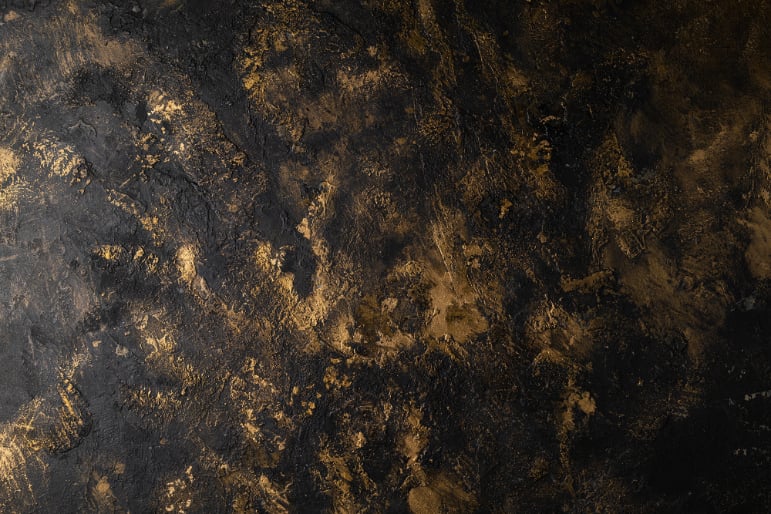Black Gold Textured Wallpaper Wall Mural in your room — zoomed