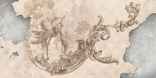 Rococo Beige Color Vintage Design Wallpaper Murals