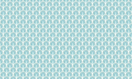 Blue Aesthetic Rainbow Wallpaper – Warm Pastel Freehand Design