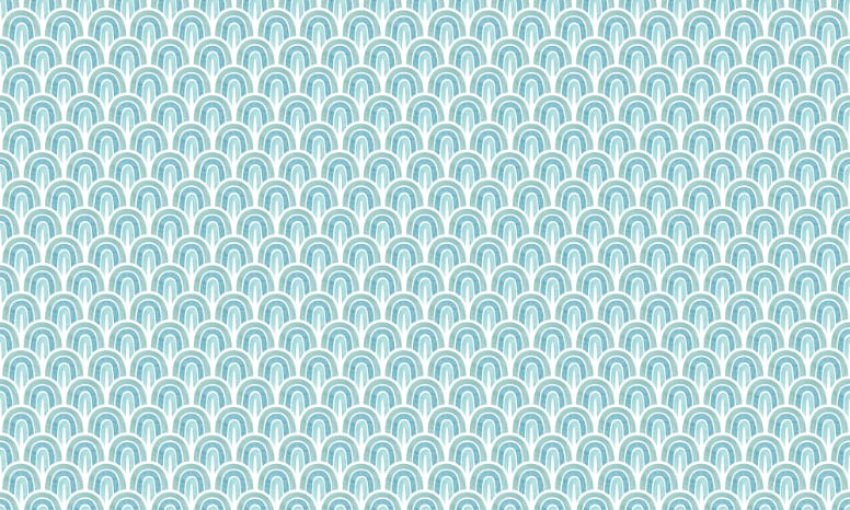 Blue Aesthetic Rainbow Wallpaper – Warm Pastel Freehand Design in your room — zoomed