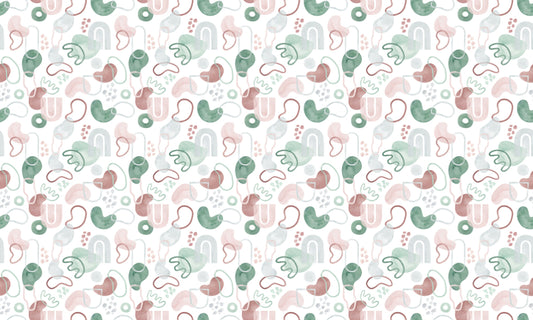 Watercolor Tile Geometric Repeat Pattern Wallpaper