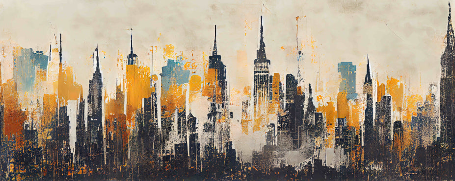 Urban Skyline Abstract Wall Mural in your room