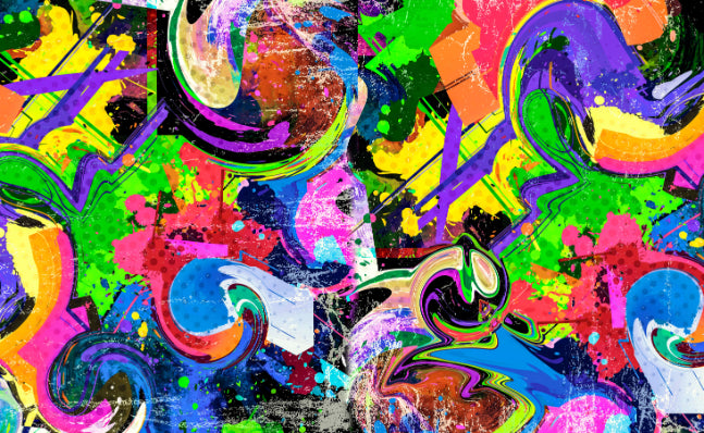 Vibrant Graffiti Splash Wall Mural in your room