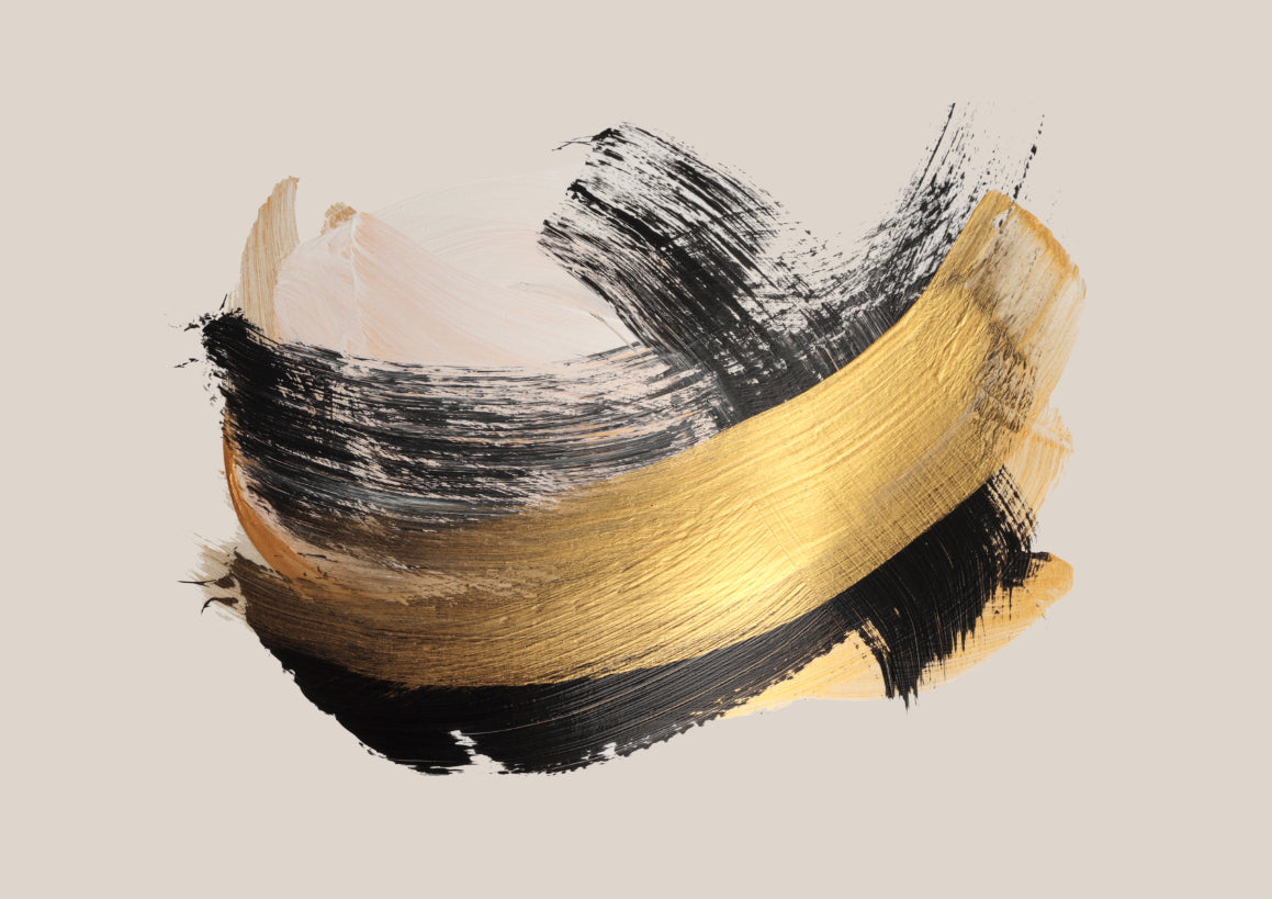 Gold and Noir Brushstroke Elegance Wall Mural in your room