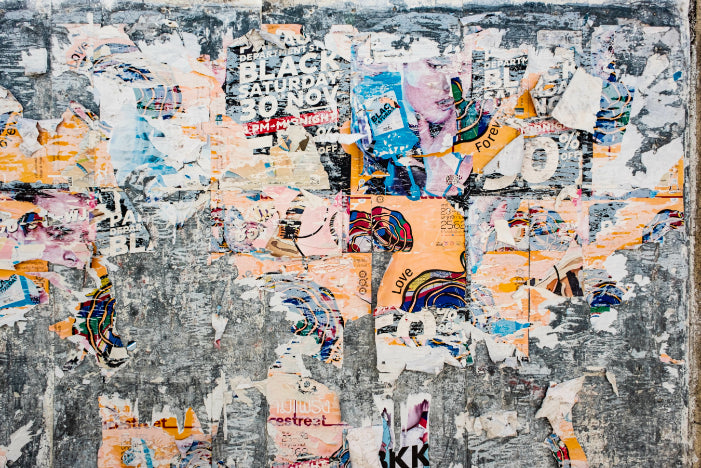 Urban Poster Patchwork Wall Mural in your room — zoomed