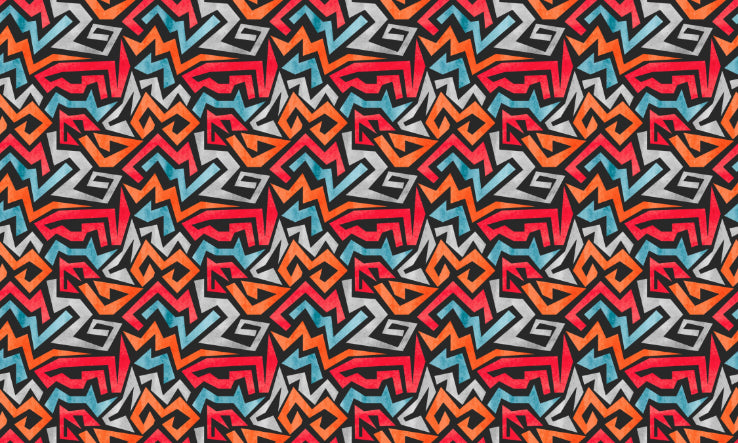 Colorful Graffiti Seamless Wallpaper in your room — zoomed