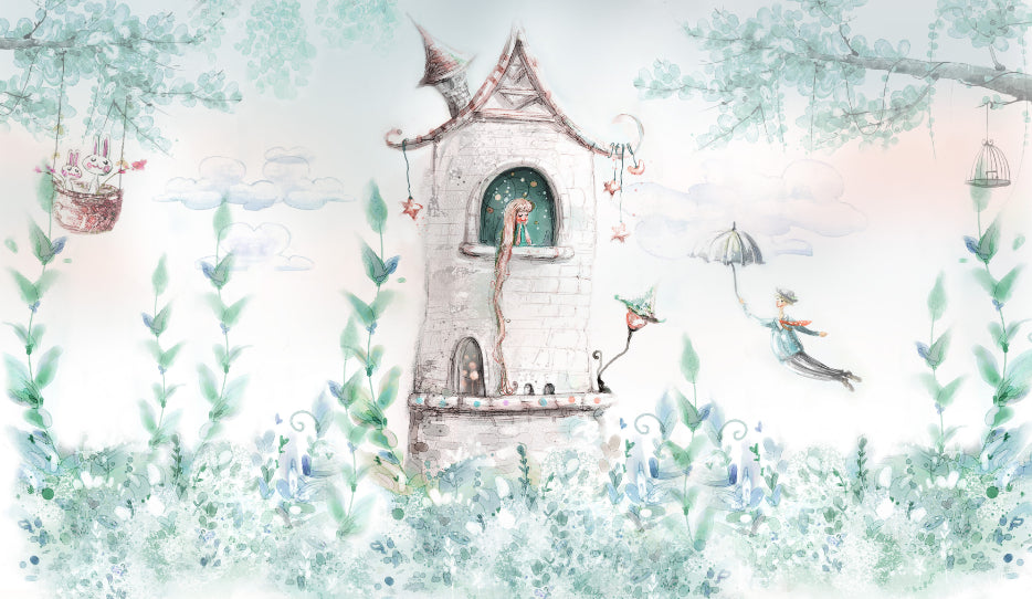 Fairytale Princess Girls Room Mural