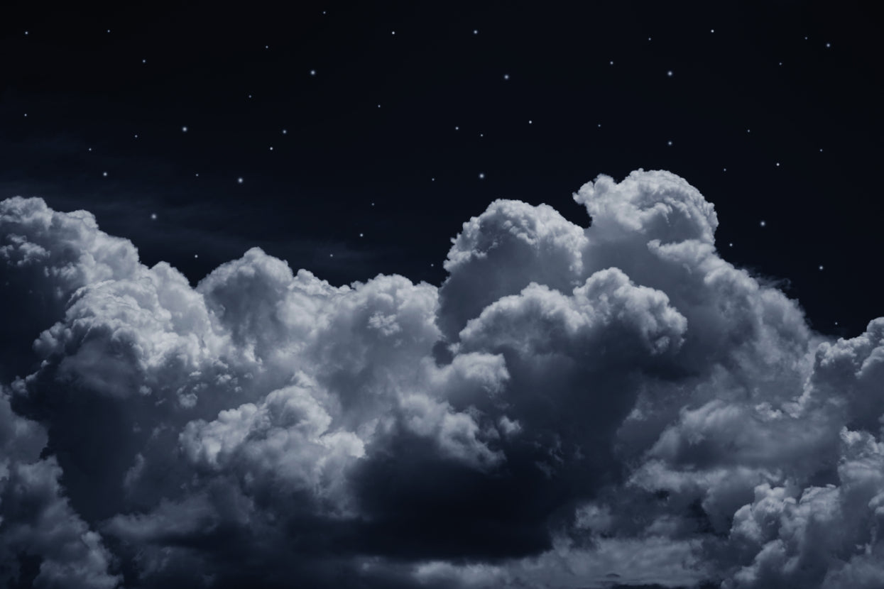 Starry Night Sky Clouds Wall Mural