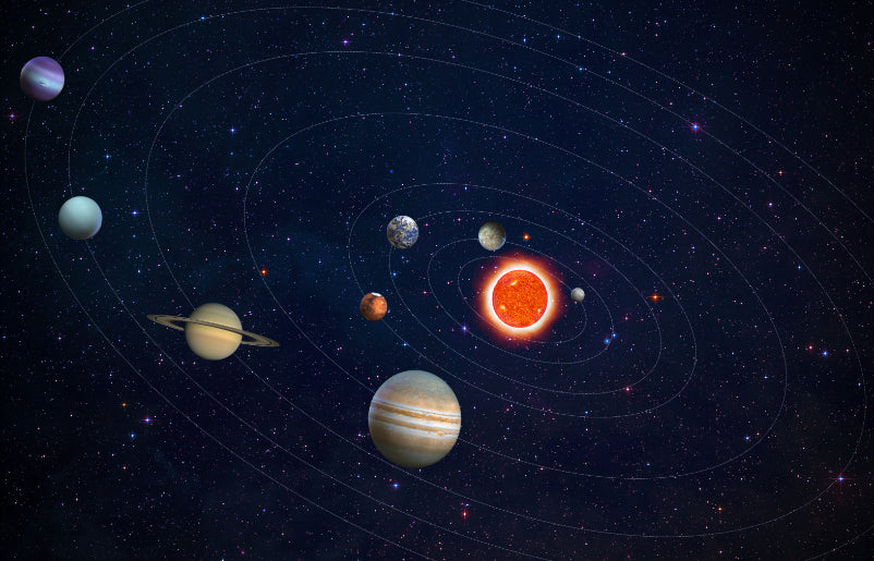Solar System Planets Orbit Wall Mural in your room