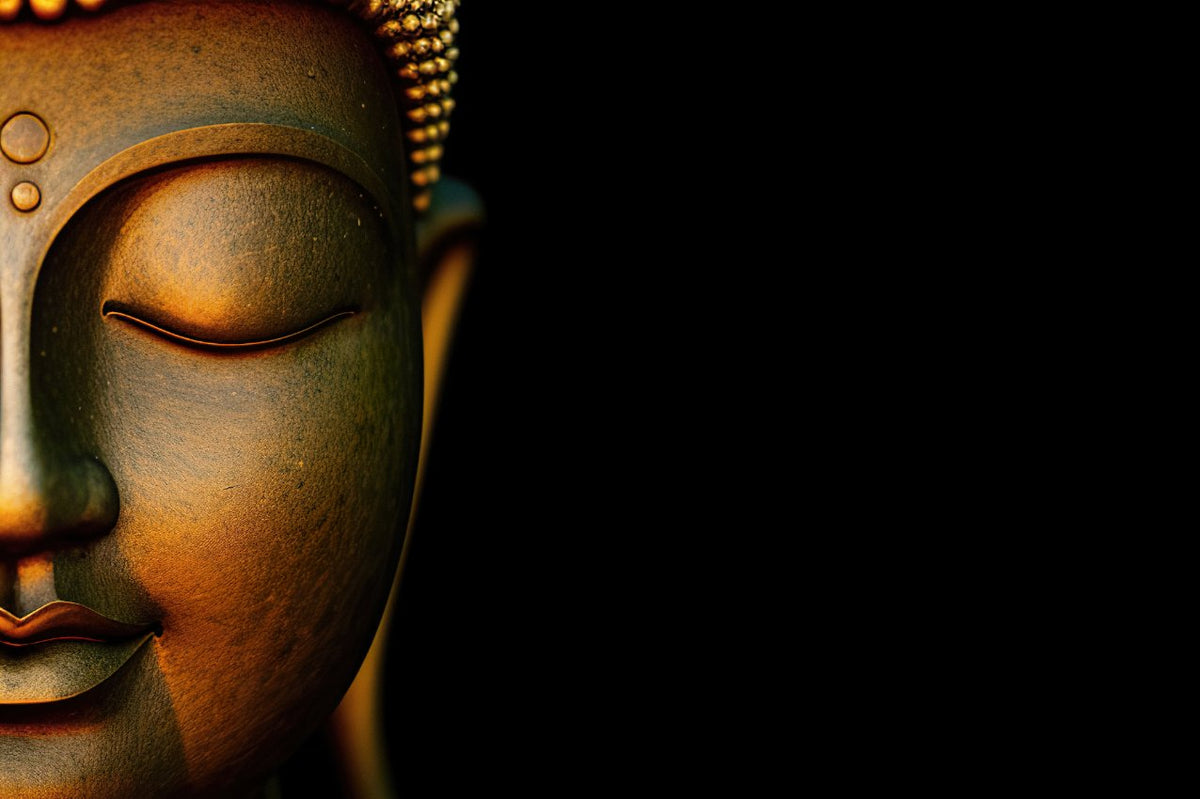 Serene Buddha Sculpted Portrait Wall Mural in your room