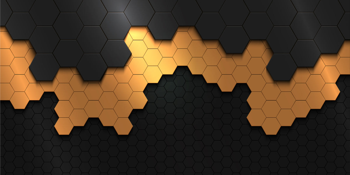 Hexagonal Pattern Wall Mural in your room — zoomed