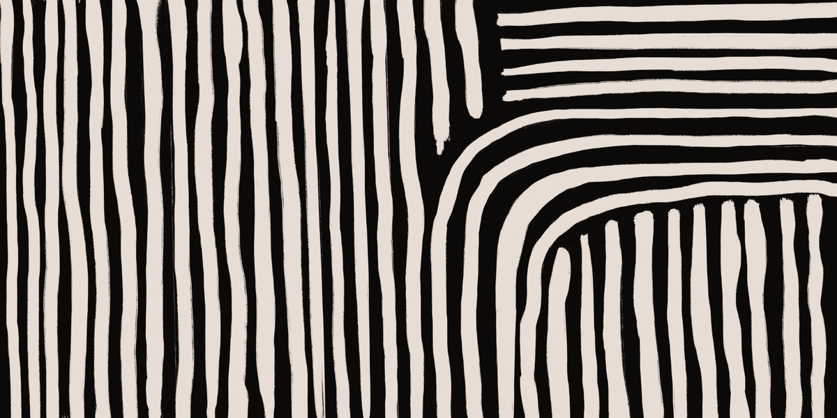 black and white striped wallpaper mural in your room