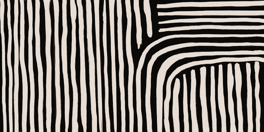 black and white striped wallpaper mural