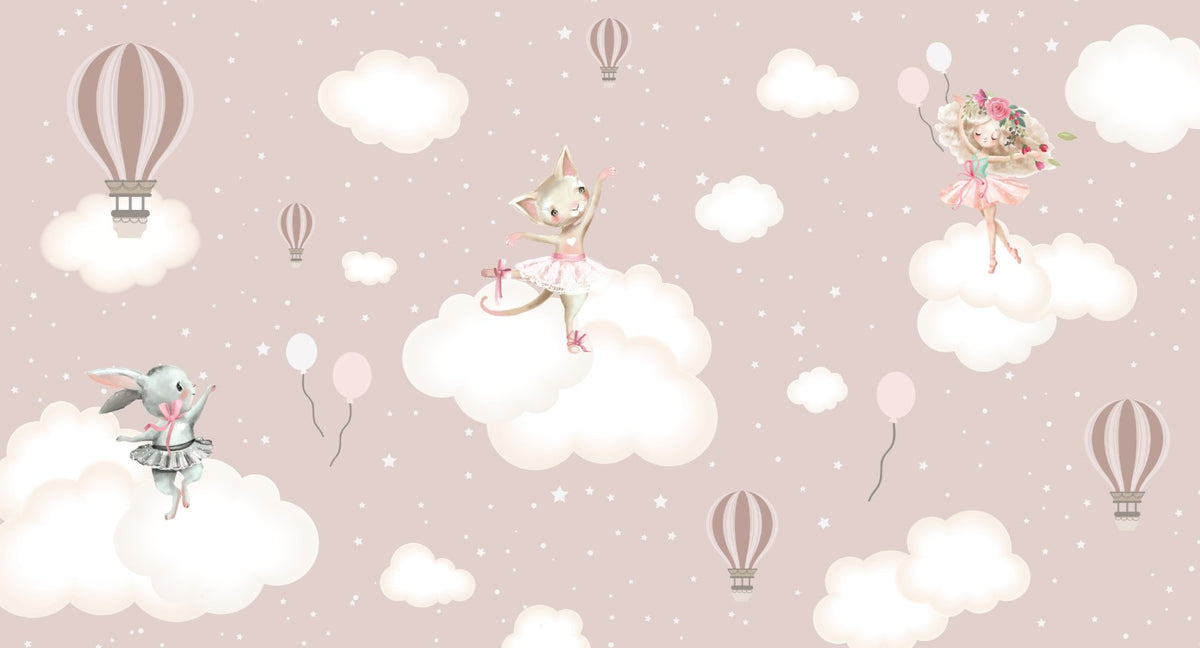 Enchanted Clouds Wall Mural in your room — zoomed