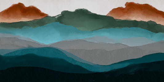 Watercolor Abstract Highland Mural
