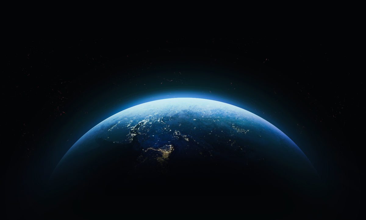 Earth From Space Wall Mural in your room — zoomed