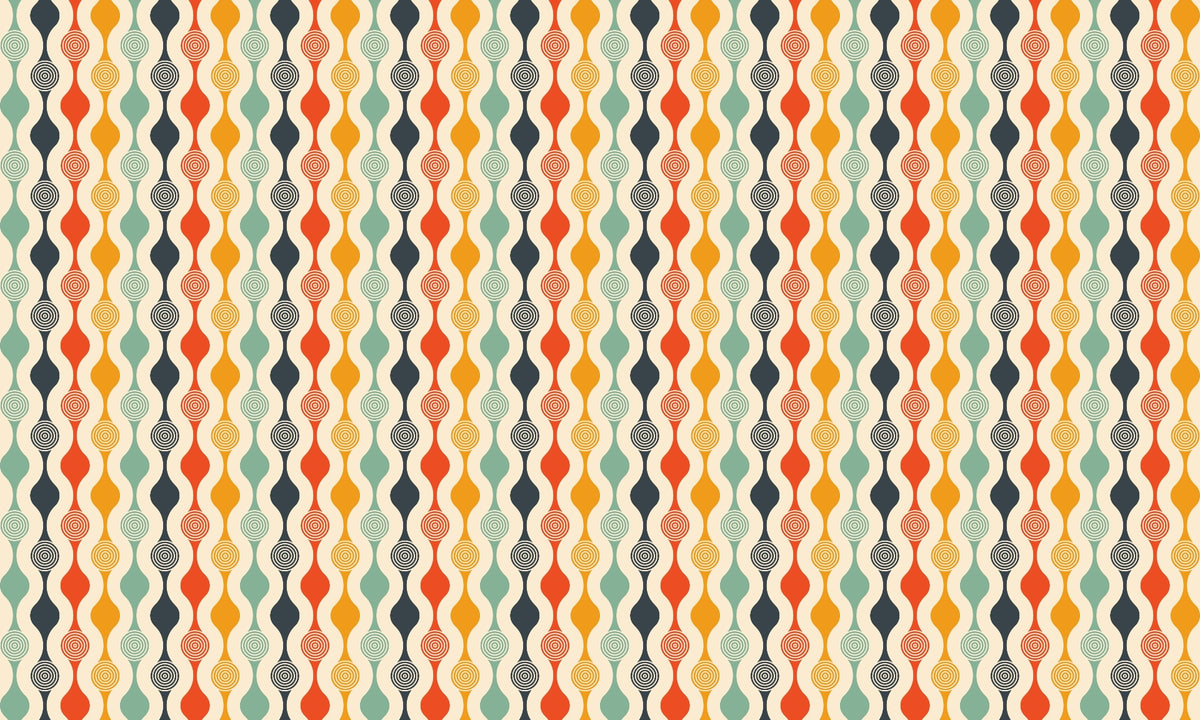 Retro Curves Wallpaper in your room