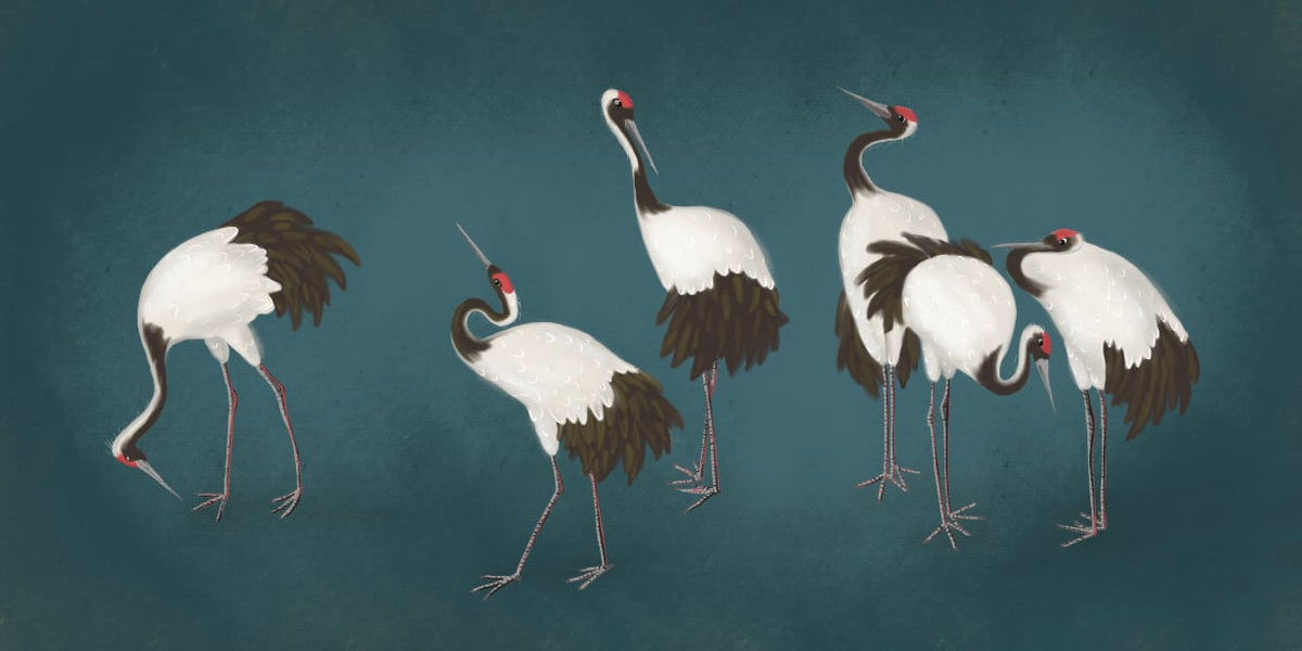 Elegant Crane Wall Mural