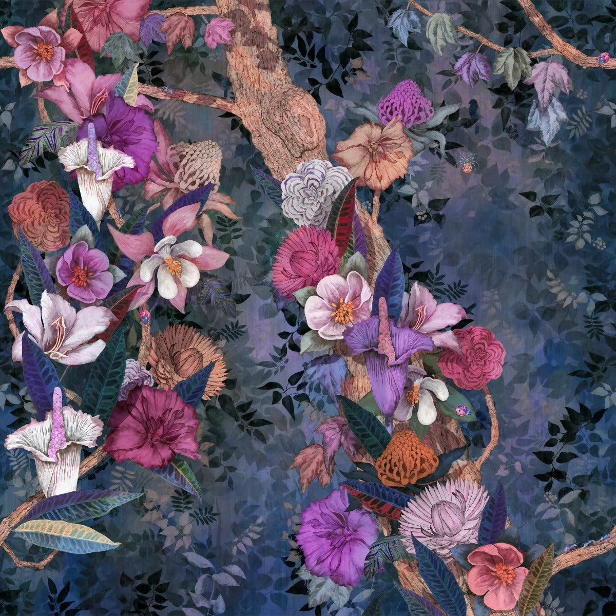 Vibrant Floral Wallpaper Murals in your room — zoomed