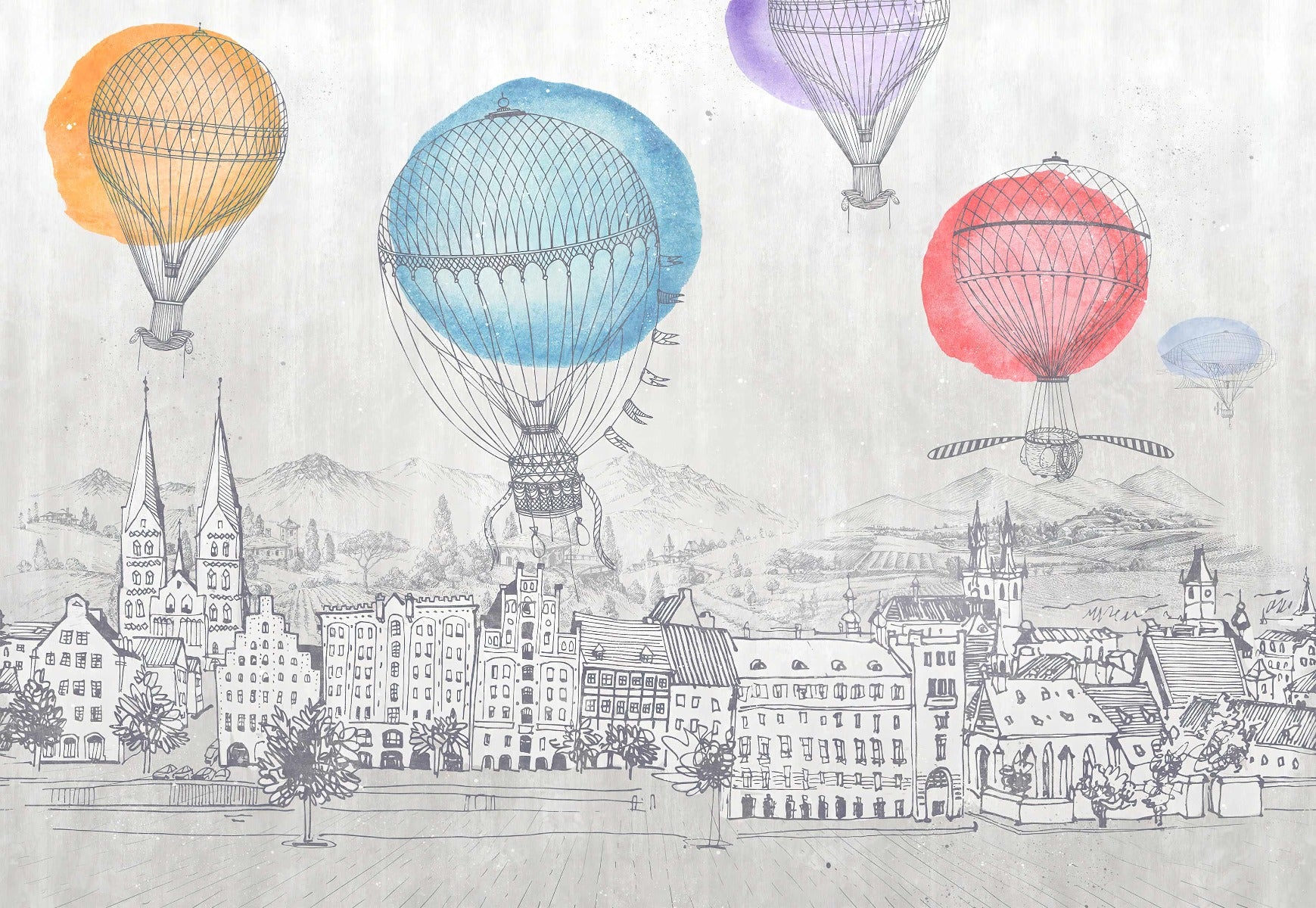 SkyScape Aerostat Ascension Mural