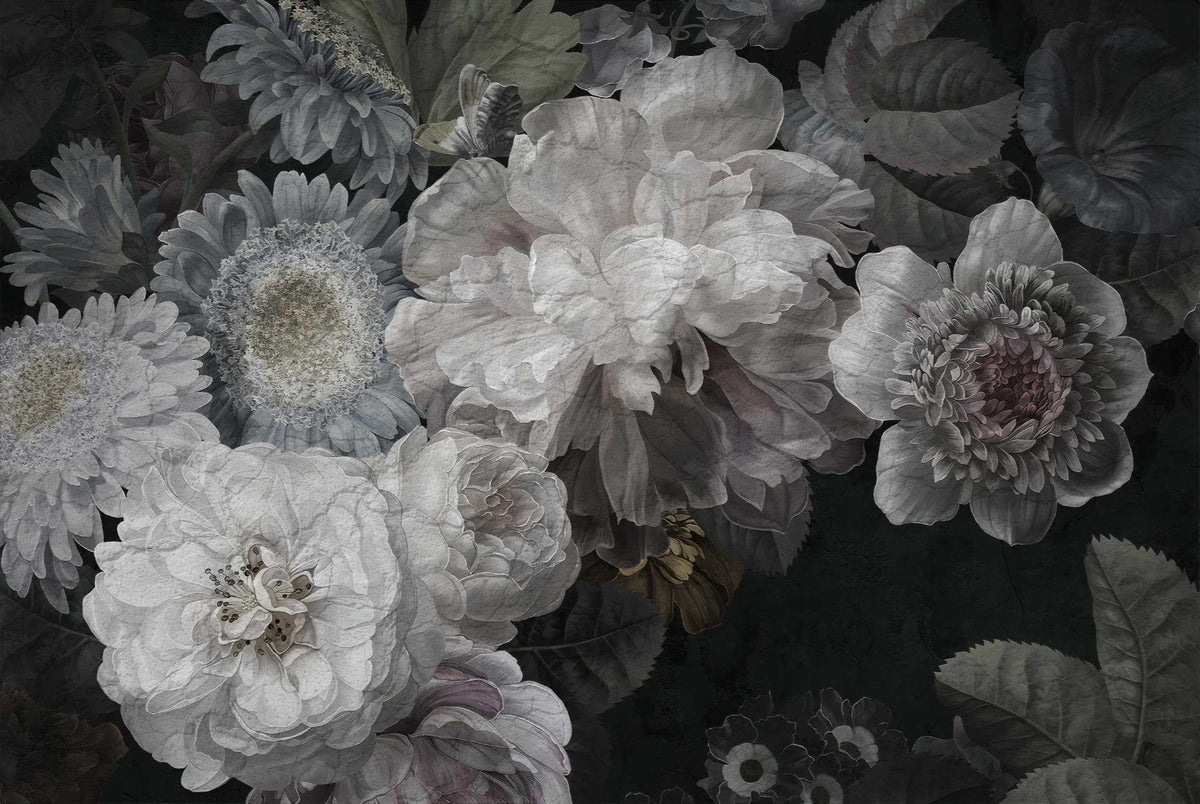 Velvet Night Bloom Wall Mural in your room — zoomed