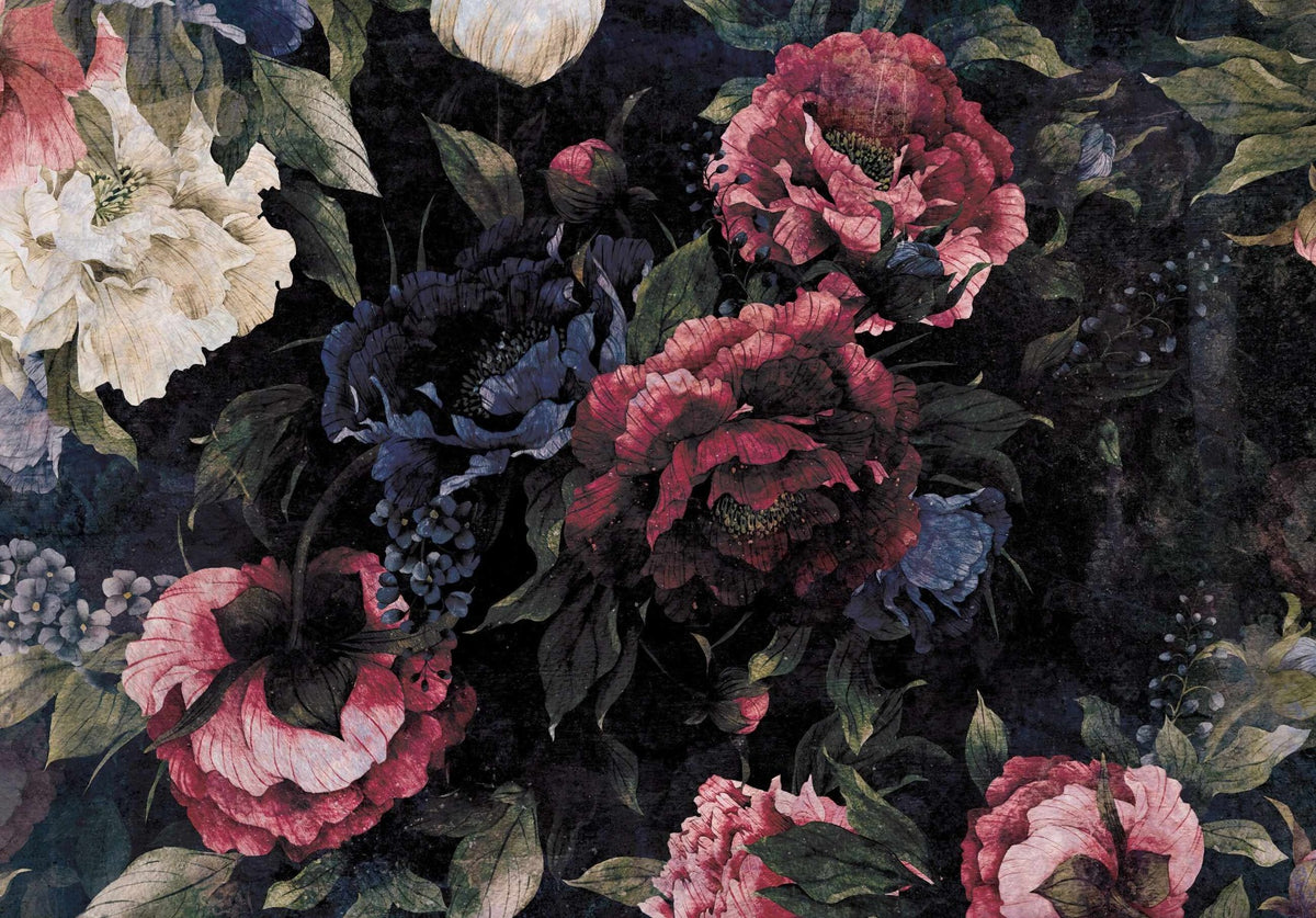 Blooms Under Moonlight Wall Mural in your room — zoomed