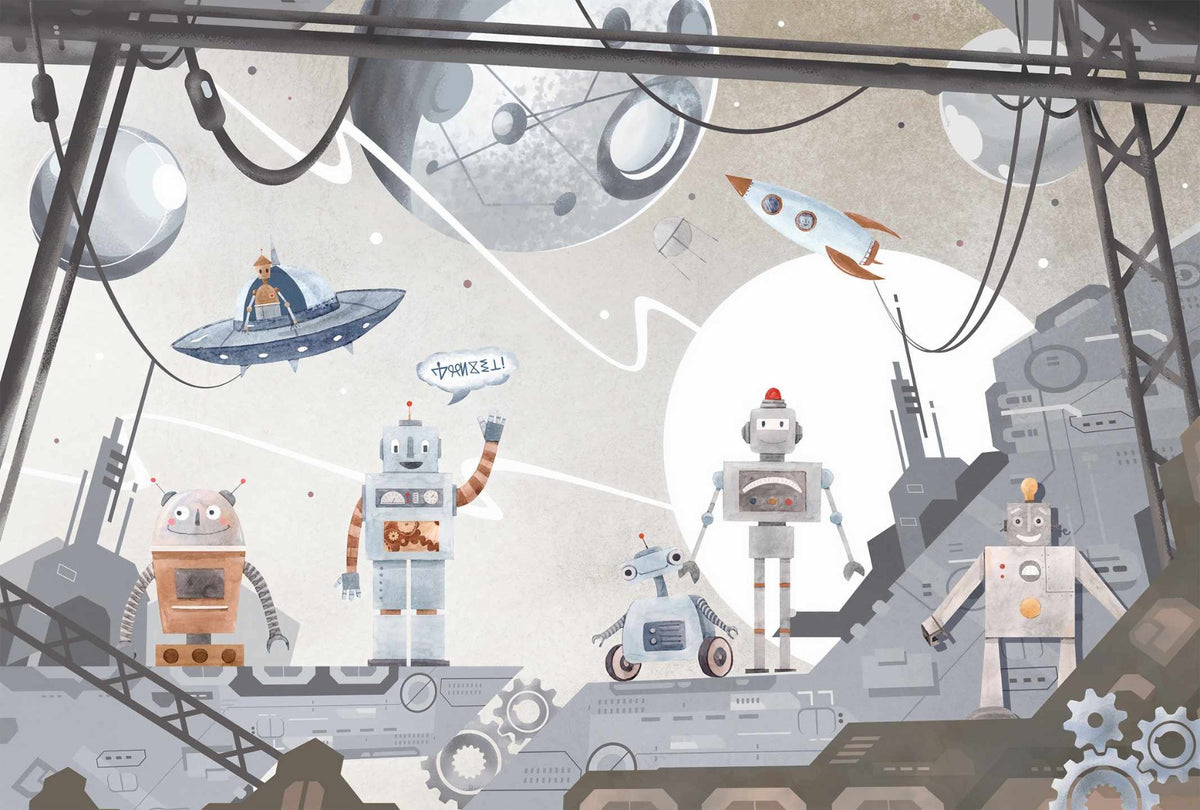 Stellar Bot Expedition Wall Mural in your room