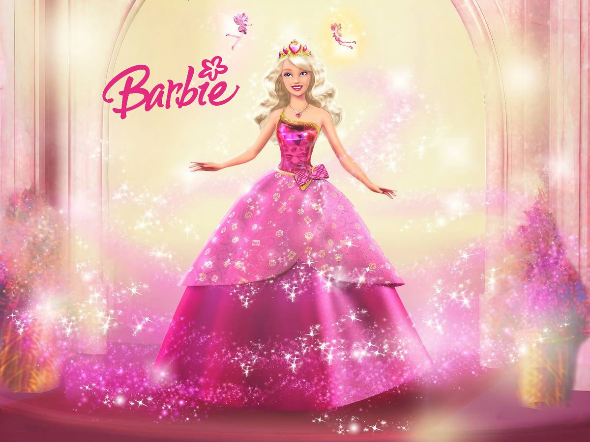 Pink Dress Barbie Wallpaper Murals in your room