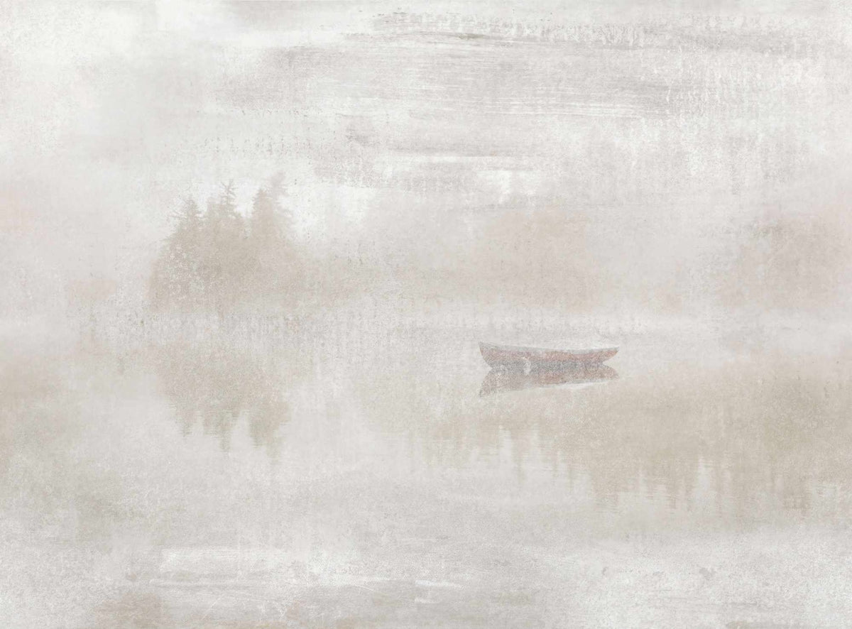 Rustic Beige Peel and Stick Wallpaper Mural in your room — zoomed
