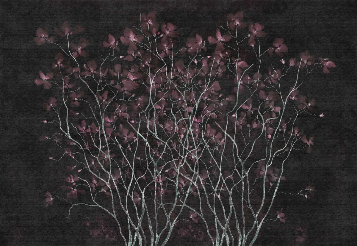 Nightshade Floral Illusion Wall Mural in your room — zoomed