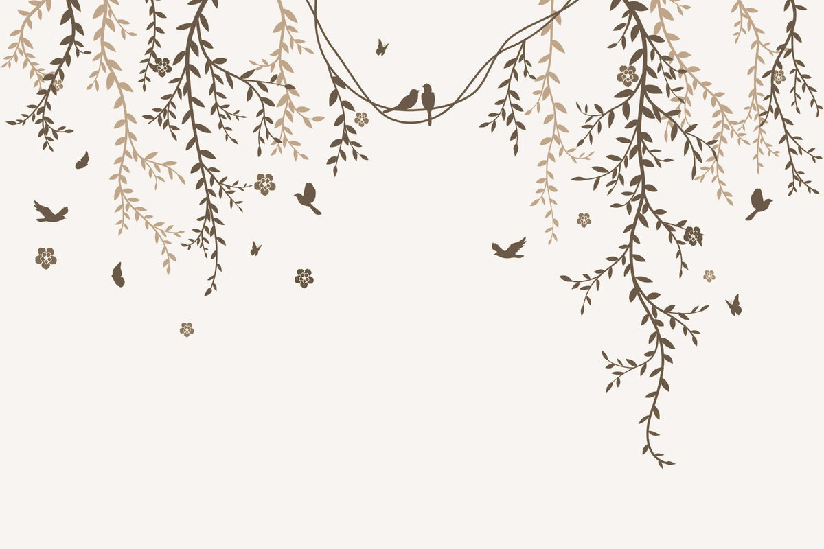 Lyrical Leaves Mural Wallpaper in your room