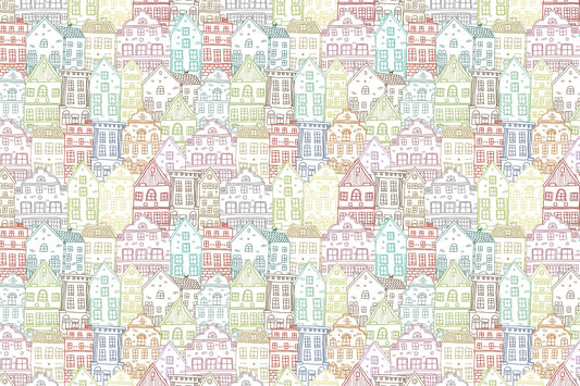 Kaleidoscope Townscape Wall Mural
