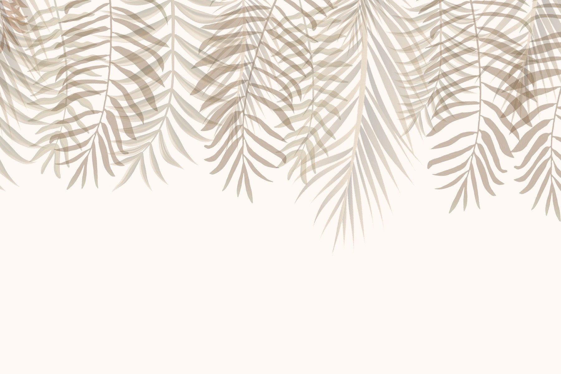 Serenity Palm Fronds Wallpaper Mural in your room — zoomed