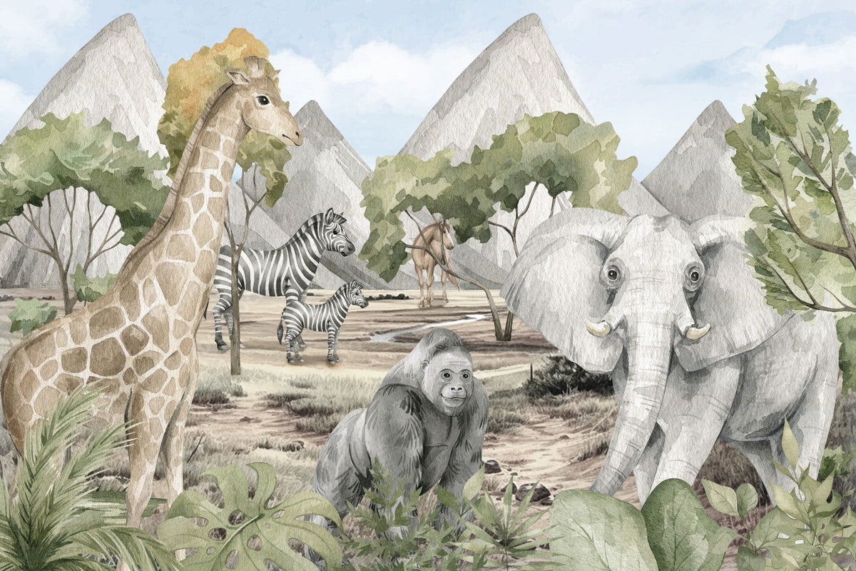 Savannah Serenity Wildlife Wall Mural in your room