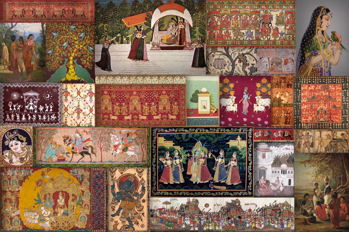 Indian Epochs Art Wallpaper Mural in your room